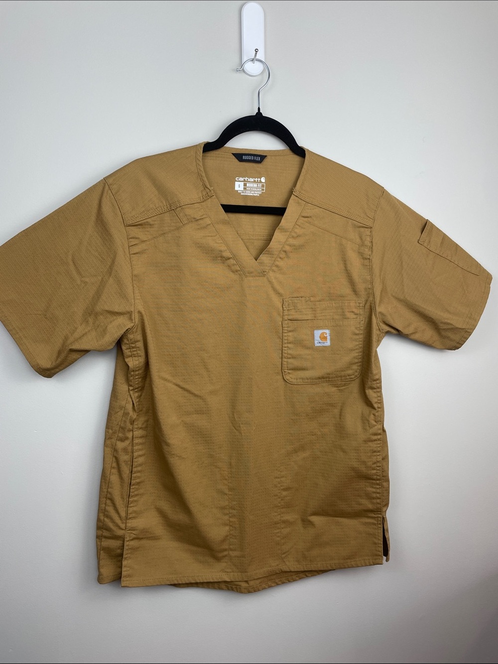 Carhartt Brown/Tan Utility Scrub Top Small